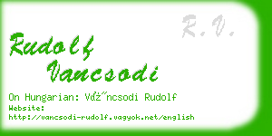 rudolf vancsodi business card